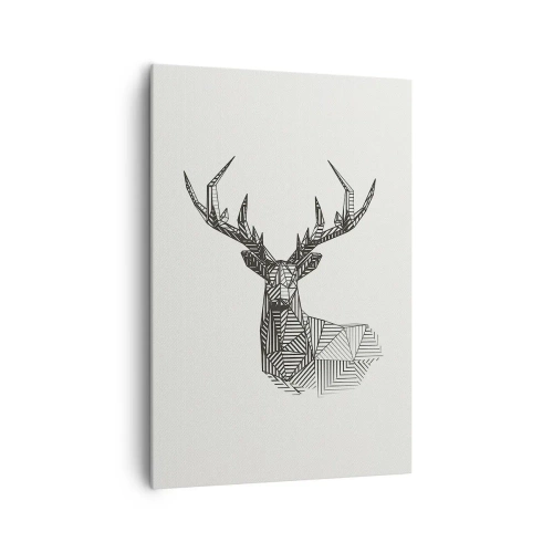 Quadro em tela - Veado em estilo cubista - 70x100 cm
