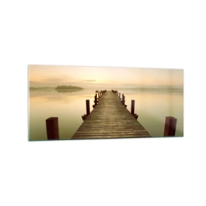 Quadro em vidro - Antes do amanhecer, nascer do sol, luz - 120x50 cm