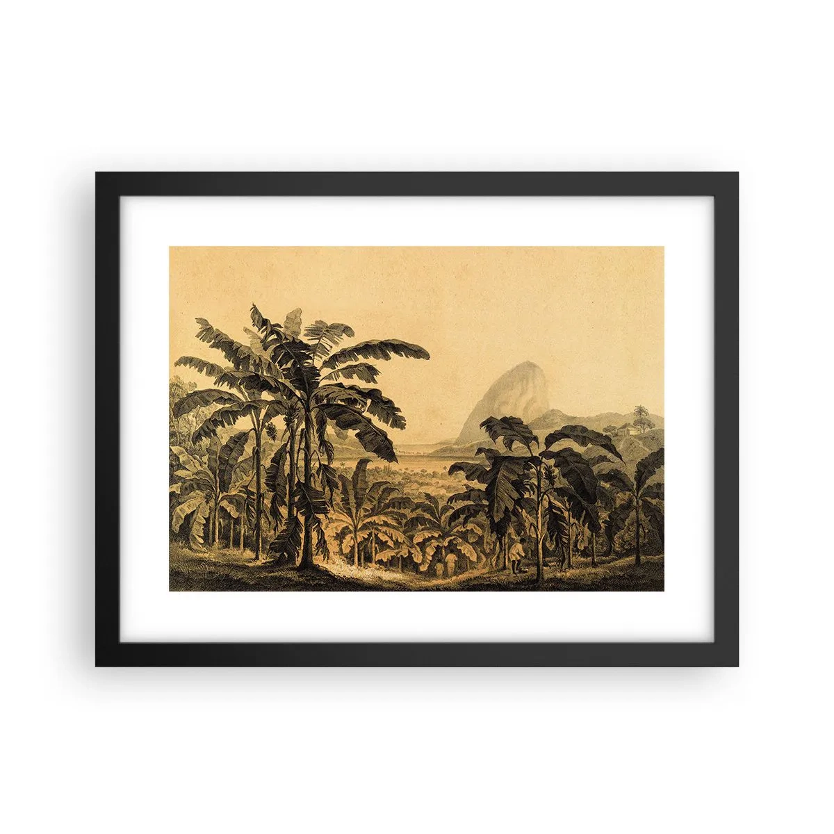 Pôster com moldura preta - num clima colonial - 40x30 cm