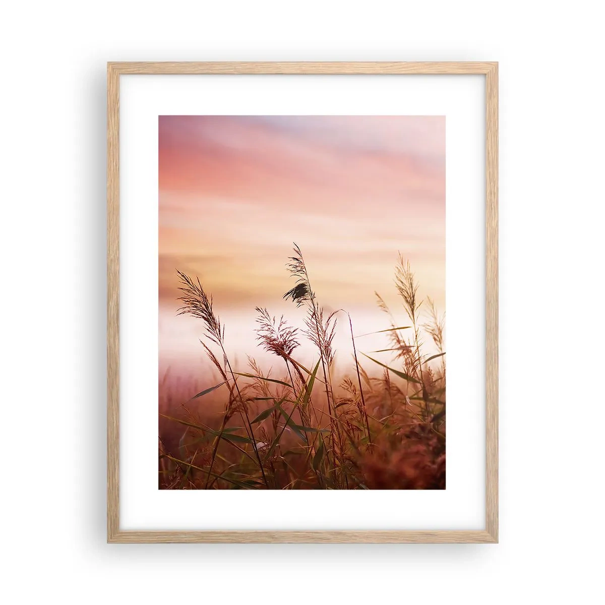 Pôster com moldura de carvalho claro - Papagaios, balões, vento - 40x50 cm