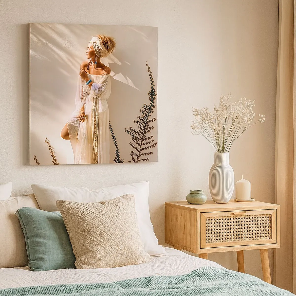 Quadro em tela - O sol e a garota - 30x30 cm