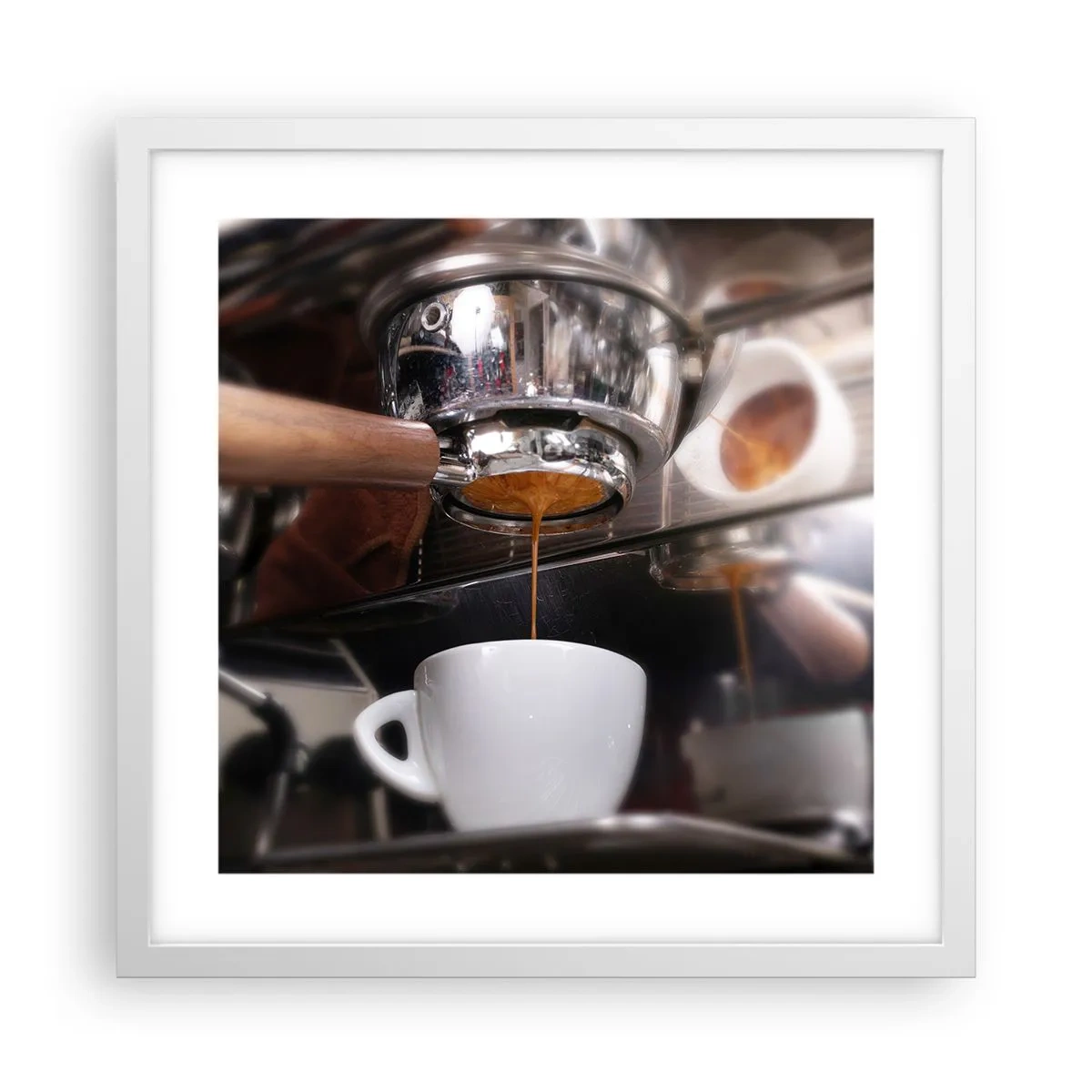 Pôster em moldura branca - Boa hora do dia - 40x40 cm