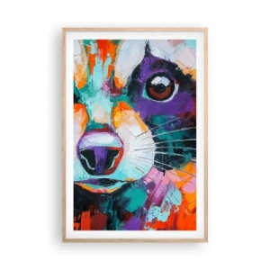 Pôster com moldura de carvalho claro - Apenas boas emoções - 61x91 cm