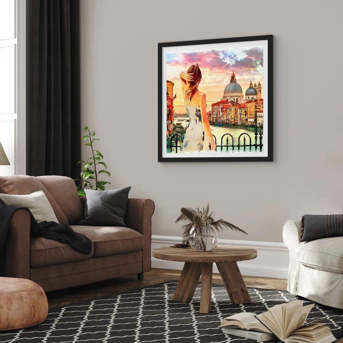Pôster com moldura preta - Aventura de verdade somente em ... - 60x60 cm
