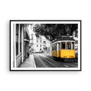 Pôster com moldura preta - E o fado ao fundo - 100x70 cm