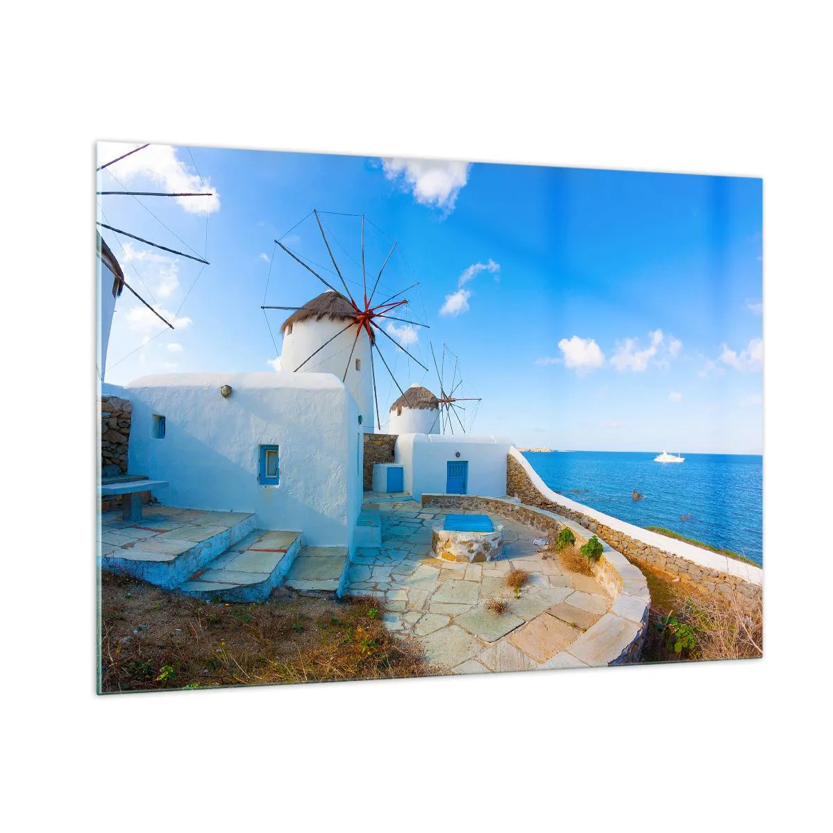 Quadro em vidro - Vento azul do mar - 100x70 cm
