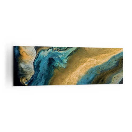 Quadro em tela - Azul – amarelo – influências mútuas - 160x50 cm