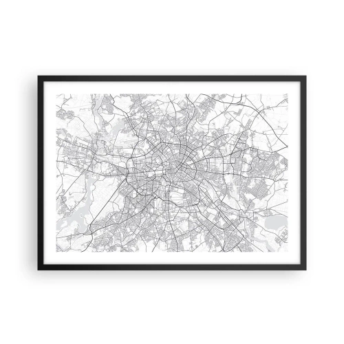 Pôster com moldura preta - Flor de Berlim - 70x50 cm