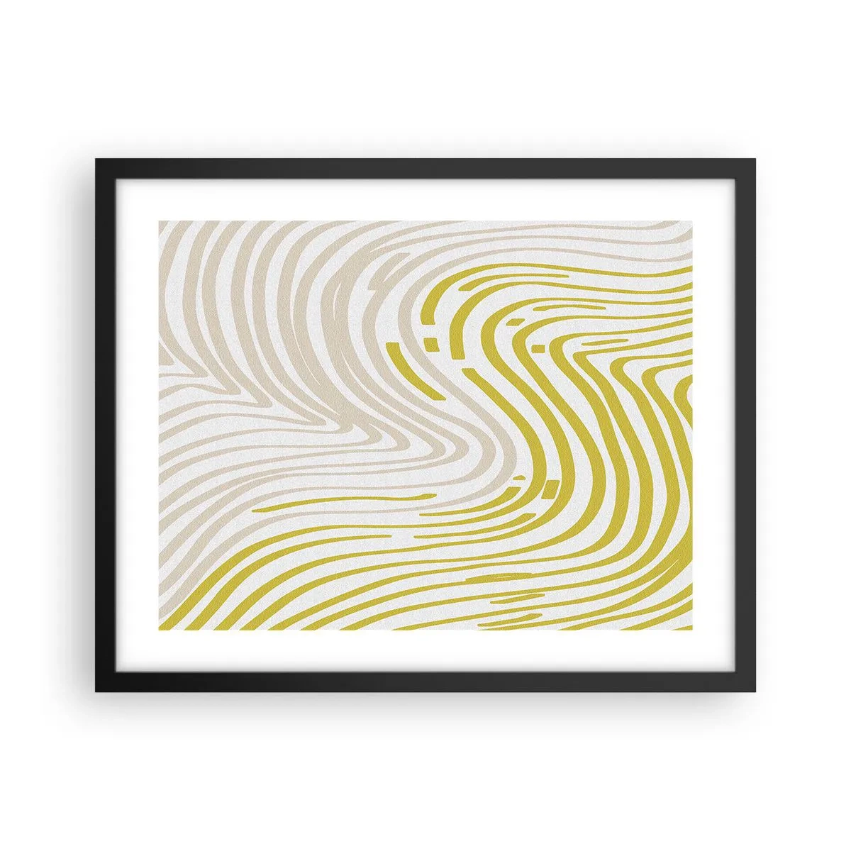 Pôster com moldura preta - Uma composição com uma curvatura suave - 50x40 cm