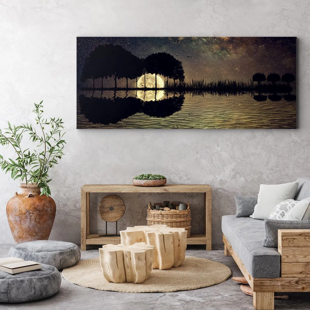 Quadro em tela - Uma noite no Fim do Mundo - 90x30 cm