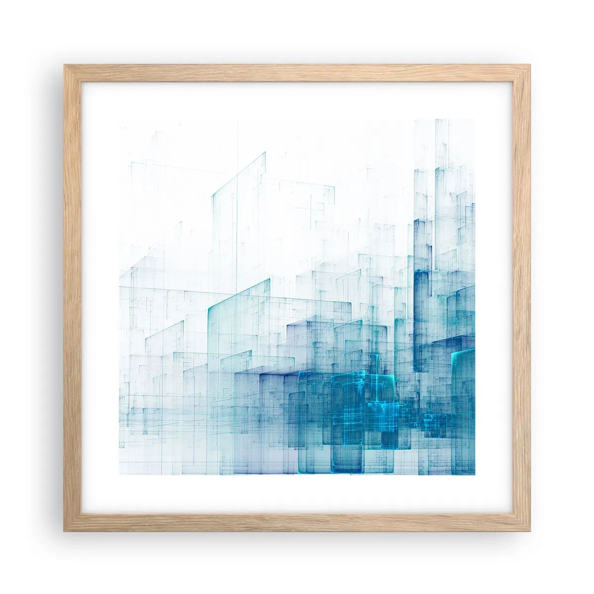 Pôster com moldura de carvalho claro - Como o espaço ficou - 40x40 cm