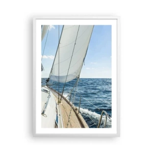 Pôster em moldura branca - Ahoy, aventura - 50x70 cm