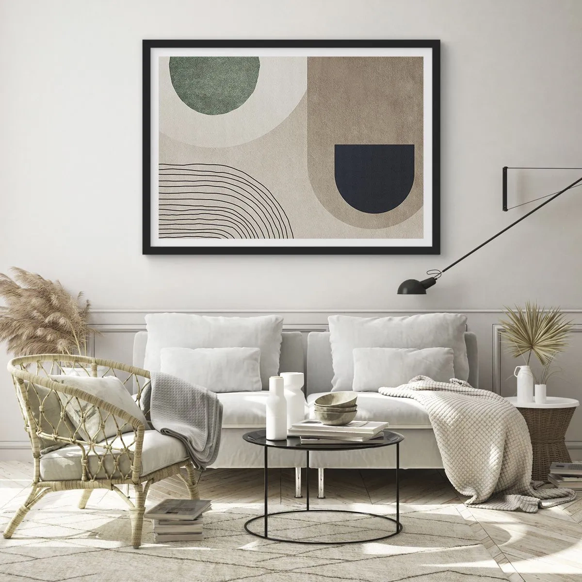 Pôster com moldura preta - A gentileza do oval - 70x50 cm