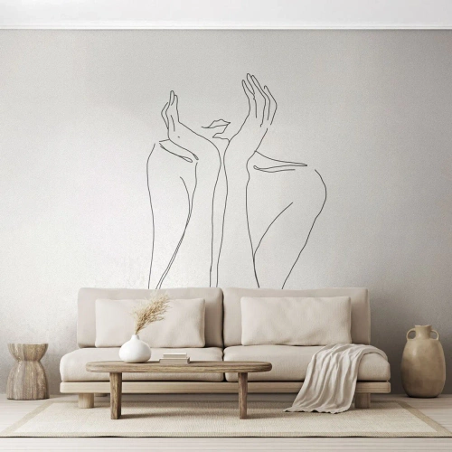 Papel de Parede Premium Sand - Com o que sonham as meninas - Mulher, Gráficos, Pedaço - 200x140 cm