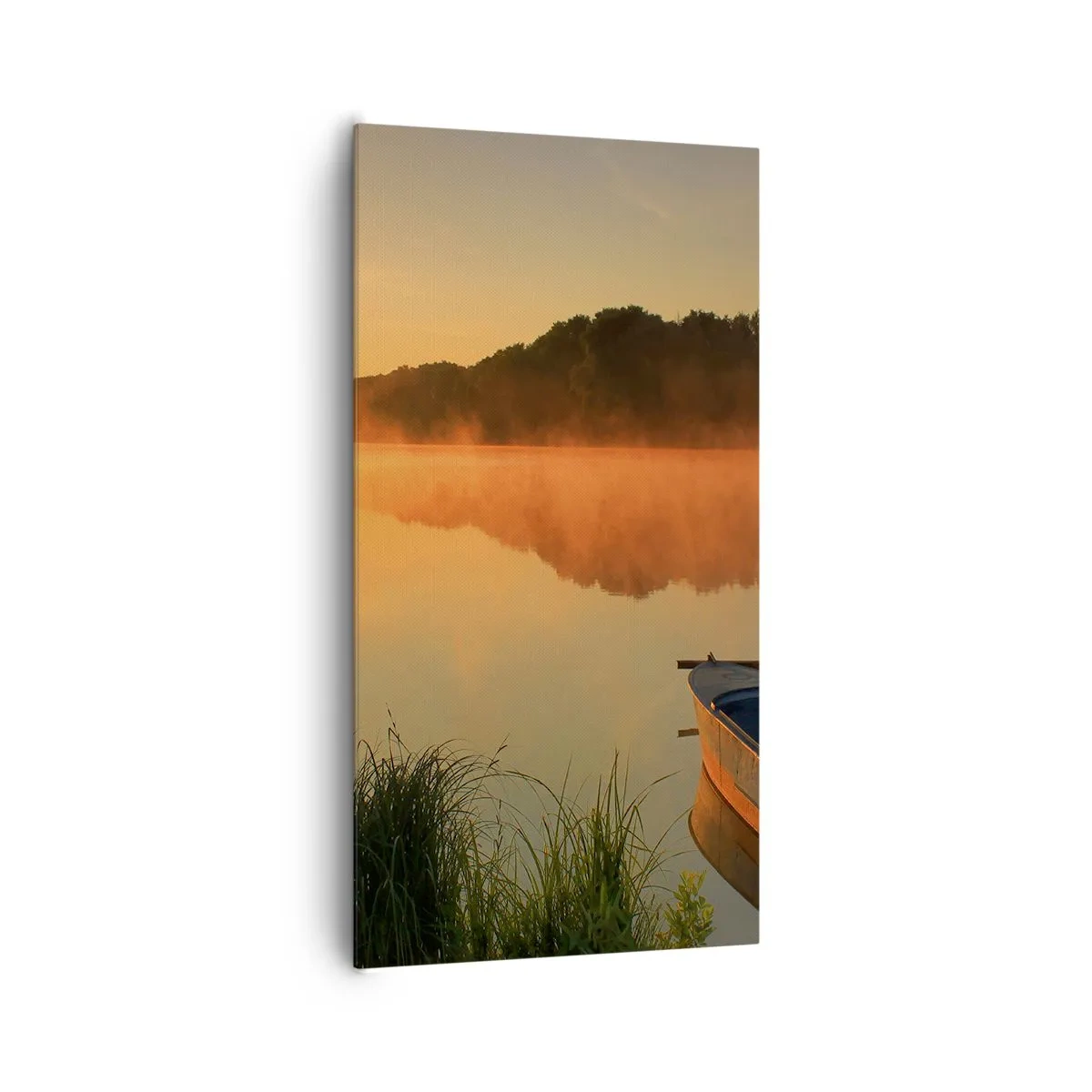 Quadro em tela - Nascer do sol sobre a água como um espelho - 65x120 cm