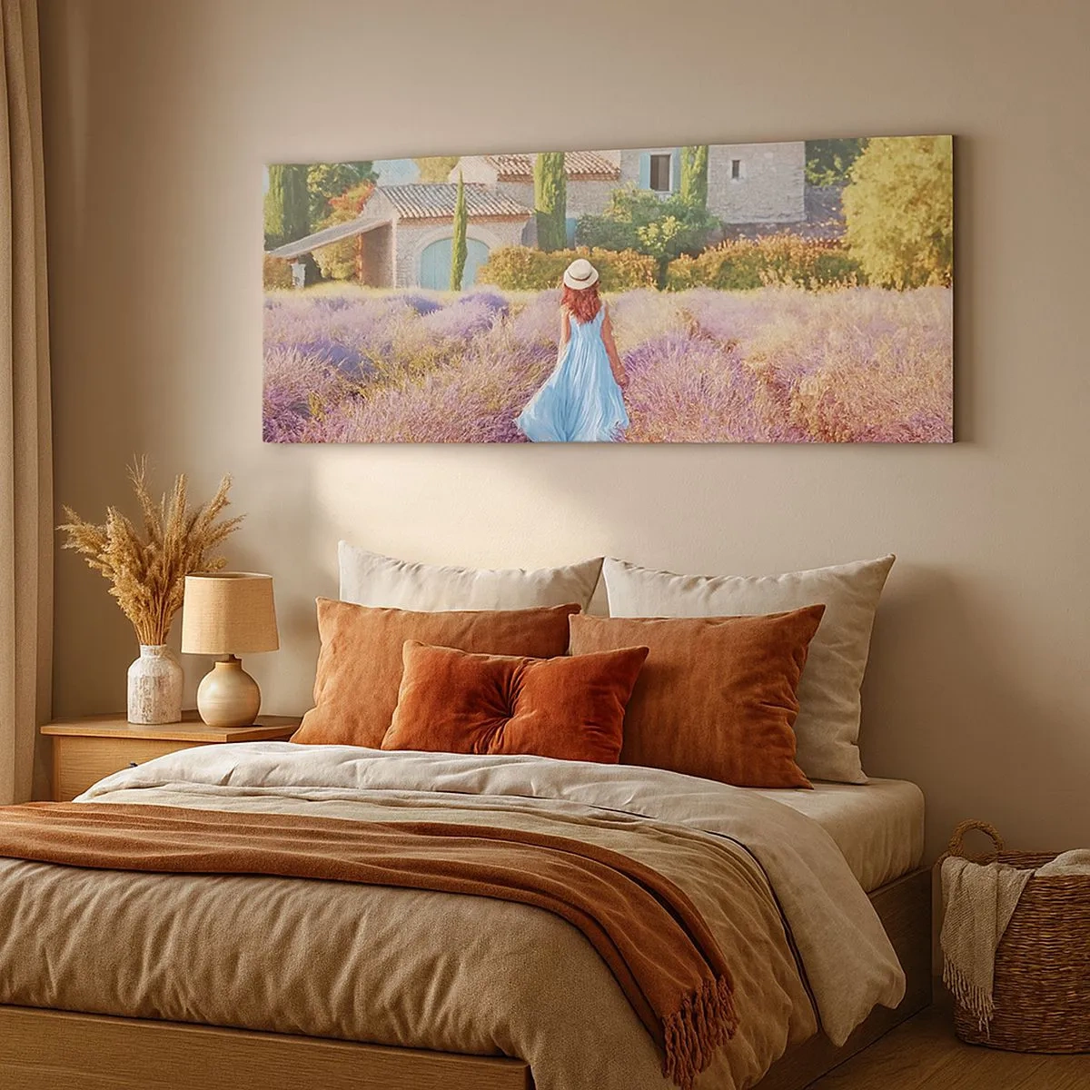 Quadro em tela - Menina Lavanda - 100x40 cm