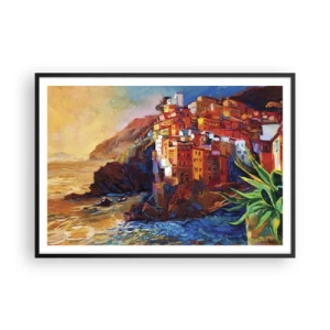 Pôster com moldura preta - Vibrações italianas - 100x70 cm