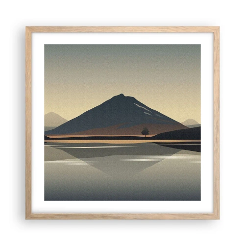 Pôster com moldura de carvalho claro - Reflexo de espelho - 50x50 cm