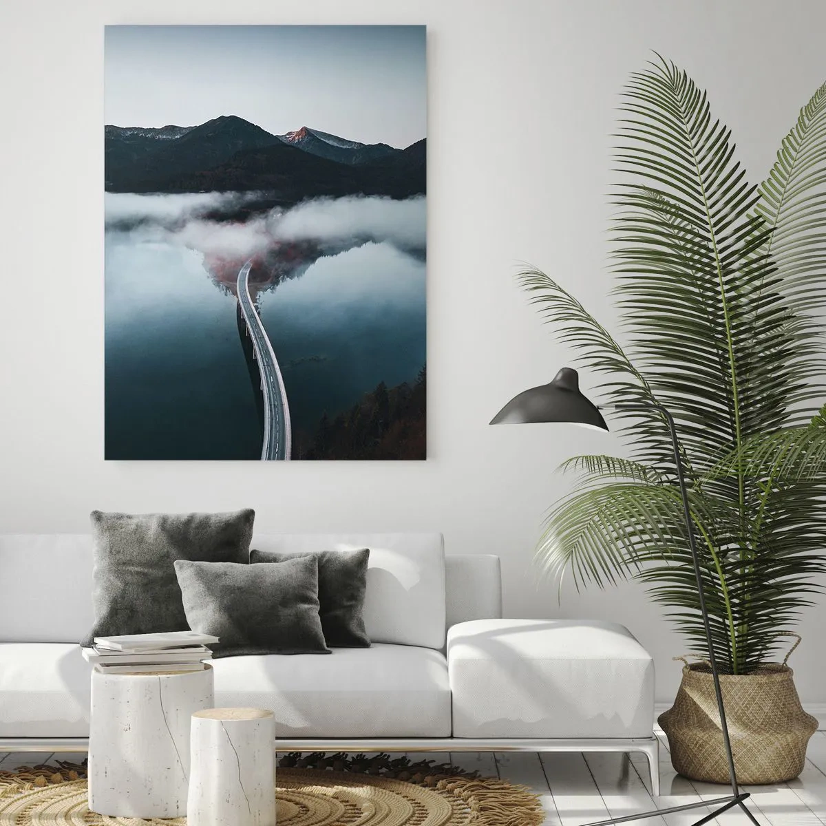 Quadro em vidro - Sobre a água tão lisa quanto um espelho - 80x120 cm