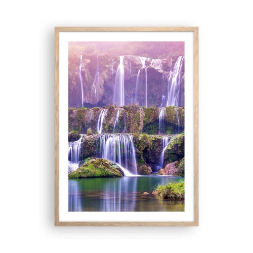 Pôster com moldura de carvalho claro - Escadas para o céu - 50x70 cm