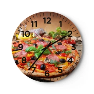 Relógio de parede - Relógio em vidro - Com um sabor verdadeiramente italiano - 30x30 cm