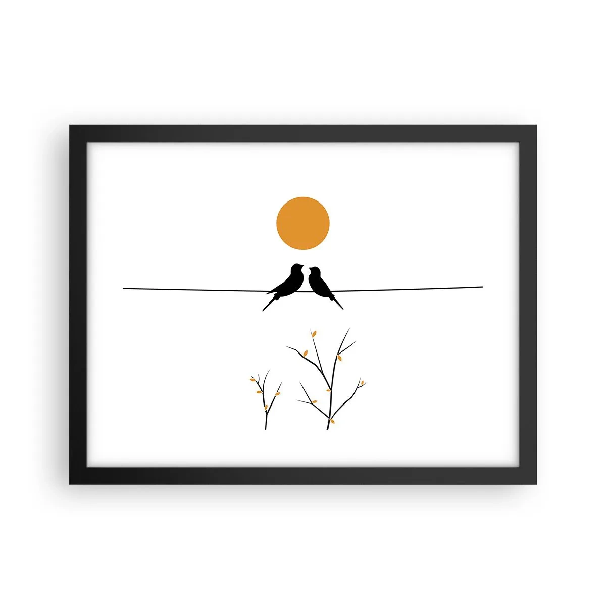 Pôster com moldura preta - A noite dos rouxinóis - 40x30 cm