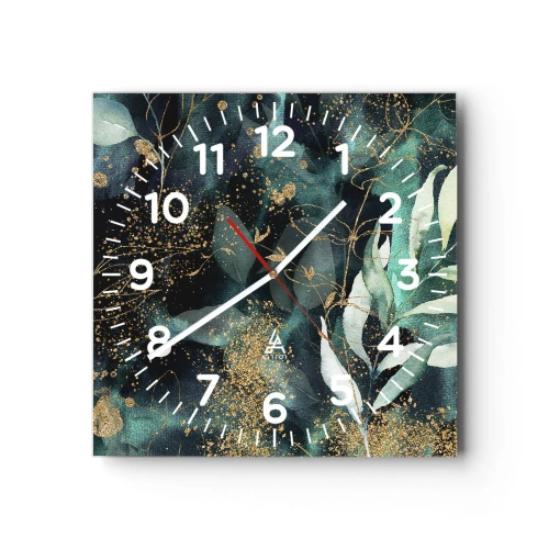 Relógio de parede - Relógio em vidro - Jardim Mágico - 40x40 cm