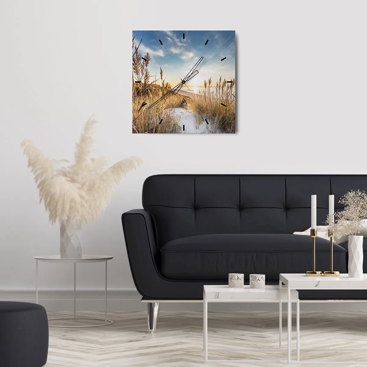 Relógio de parede - Relógio em vidro - Praia do Norte - 30x30 cm