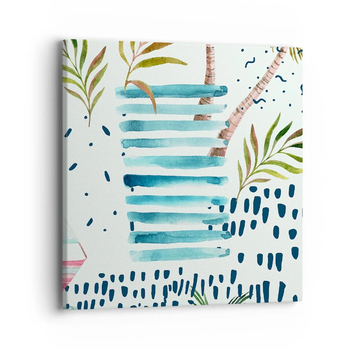 Quadro em tela - Férias sob as palmeiras - 40x40 cm