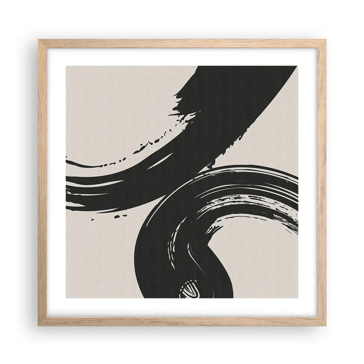 Pôster com moldura de carvalho claro - Varrer e circular - 50x50 cm