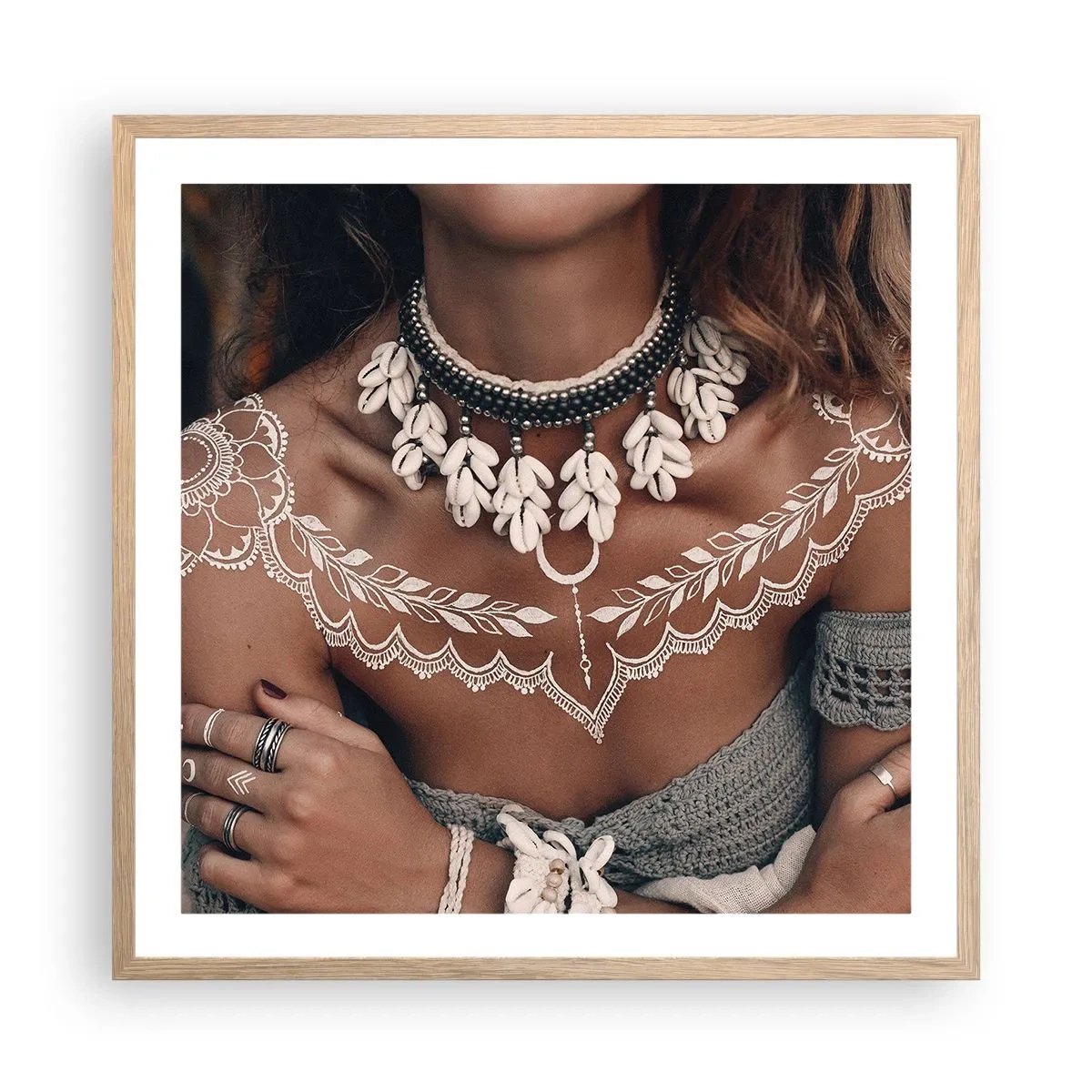 Pôster com moldura de carvalho claro - Talismãs, rituais de feminilidade - 60x60 cm