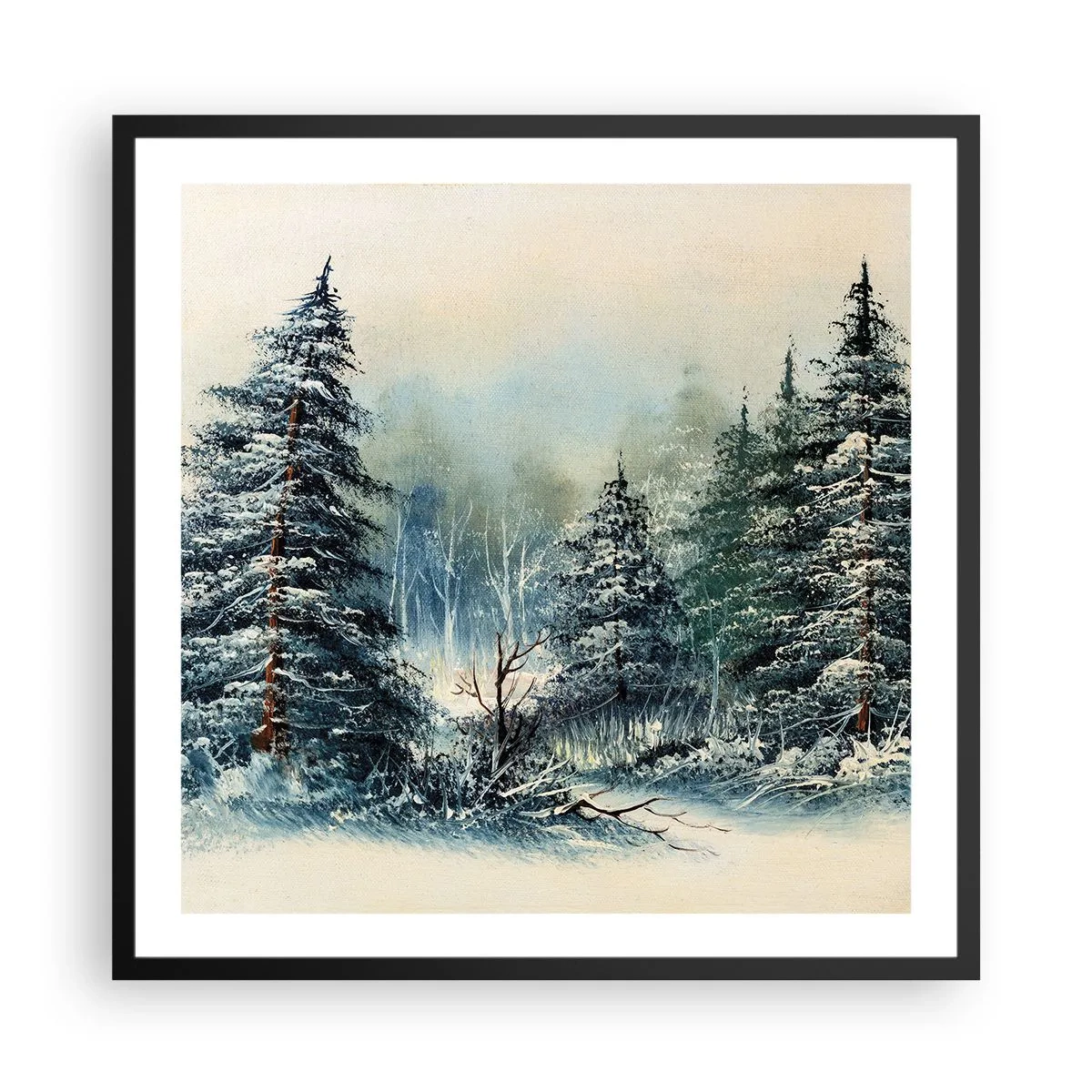 Pôster com moldura preta - Prontas para o Natal - 60x60 cm