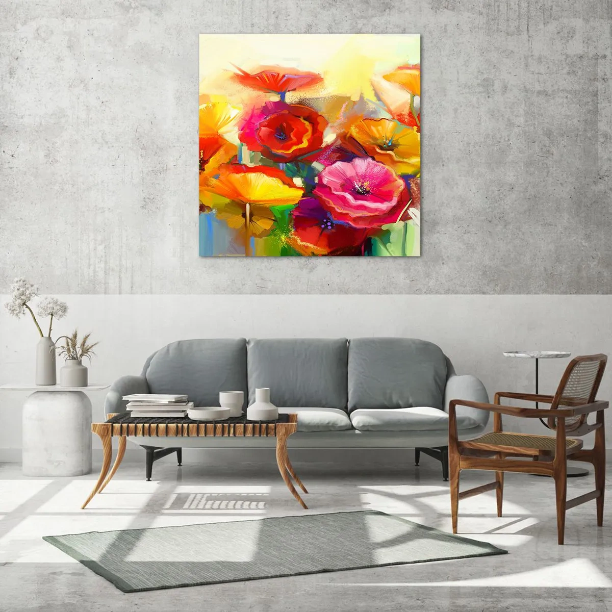 Quadro em vidro - Não só vermelho - 70x70 cm