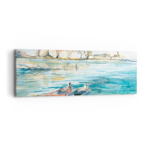 Quadro em tela - Paisagem em azul - 90x30 cm