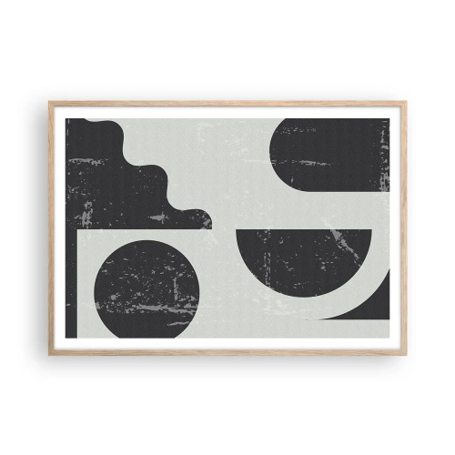 Pôster com moldura de carvalho claro - Composição acima e abaixo - 100x70 cm