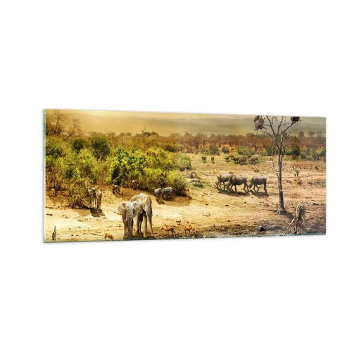 Quadro em vidro - Um rio corria no Éden... - 100x40 cm