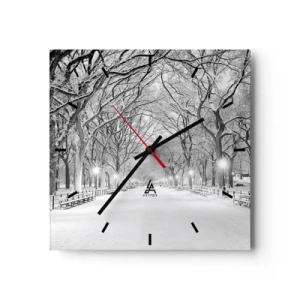 Relógio de parede - Relógio em vidro - Quatro estações - inverno - 30x30 cm