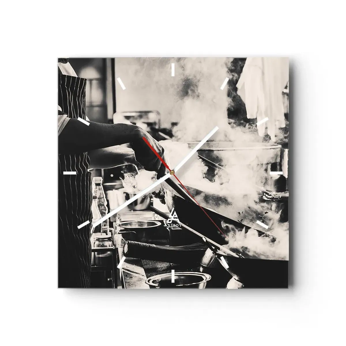 Relógio de parede - Relógio em vidro - Alquimia de sabores - 40x40 cm