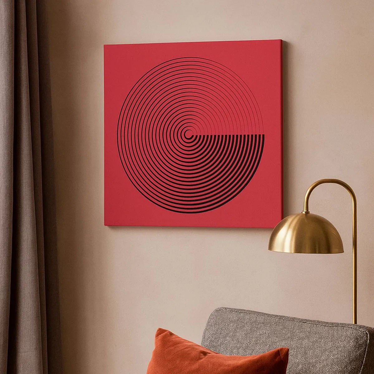 Quadro em tela - Movimento circular - 30x30 cm