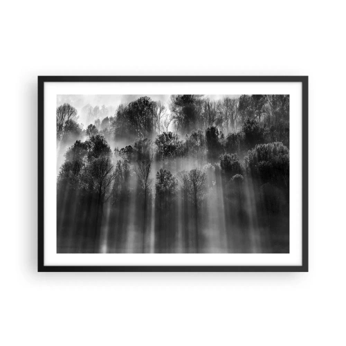 Pôster com moldura preta - Em correntes de luz - 70x50 cm