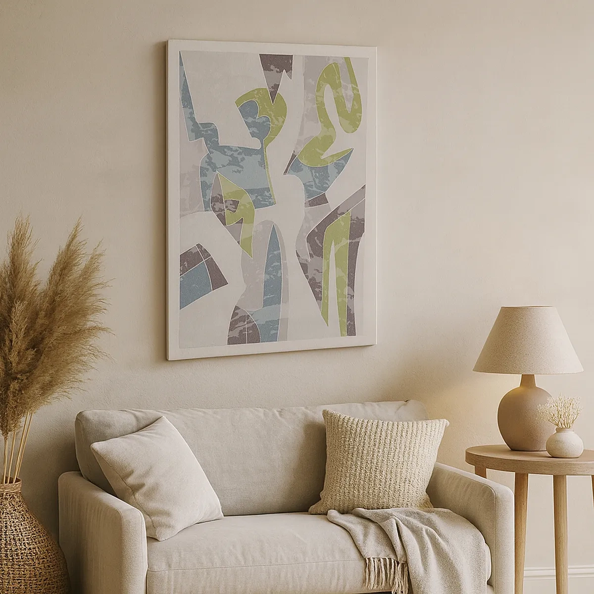 Quadro em tela - Composição atrás do vidro - 50x70 cm