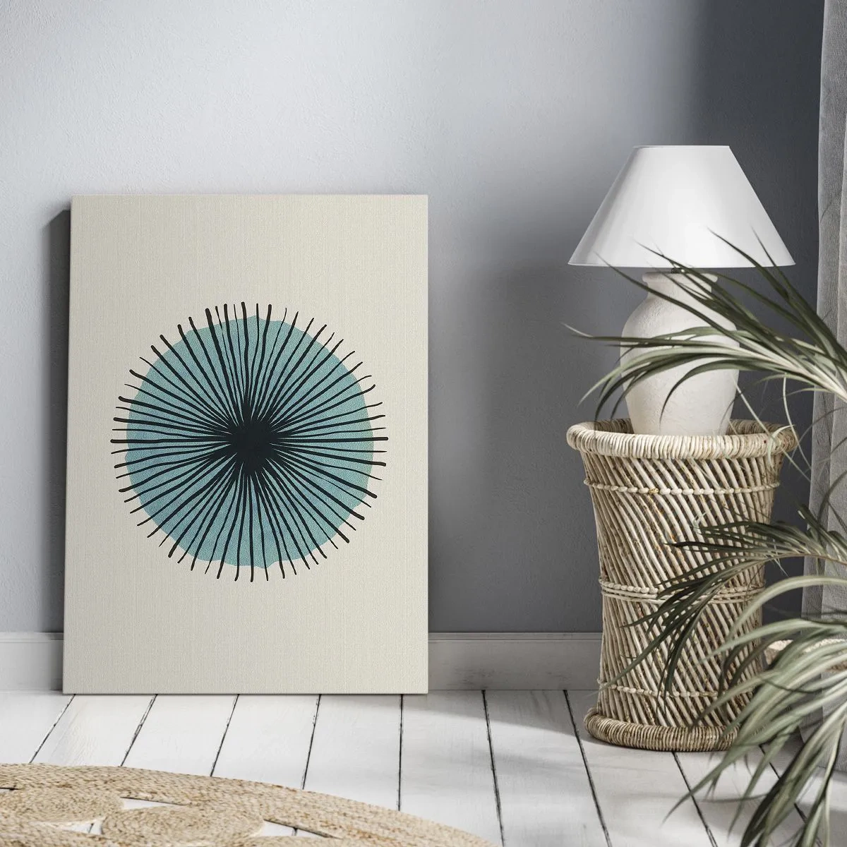 Quadro em tela - Radiante sobre o azul - 50x70 cm