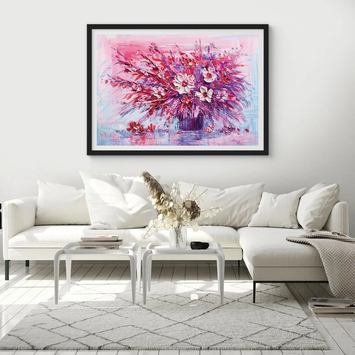 Pôster com moldura preta - Inocência e paixão - 70x50 cm