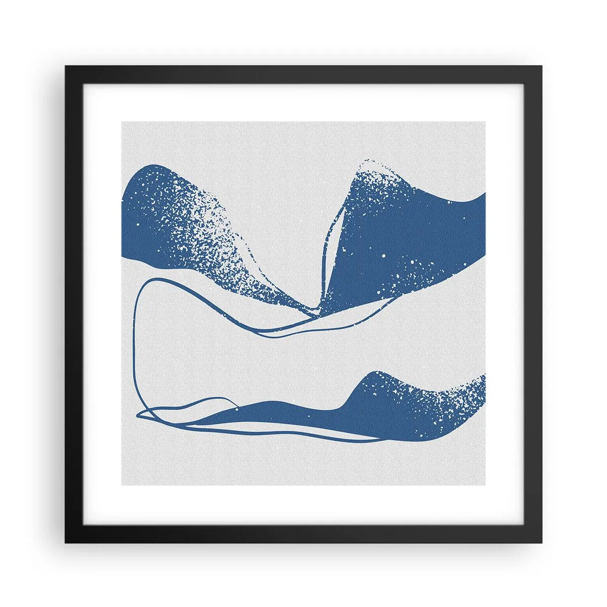 Pôster com moldura preta - Abstração alada - 40x40 cm