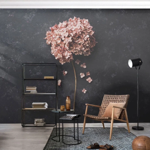 Papel de Parede Premium Sand - Um sinal verdadeiramente romântico - Flor, Hortênsia, Natureza - 250x175 cm