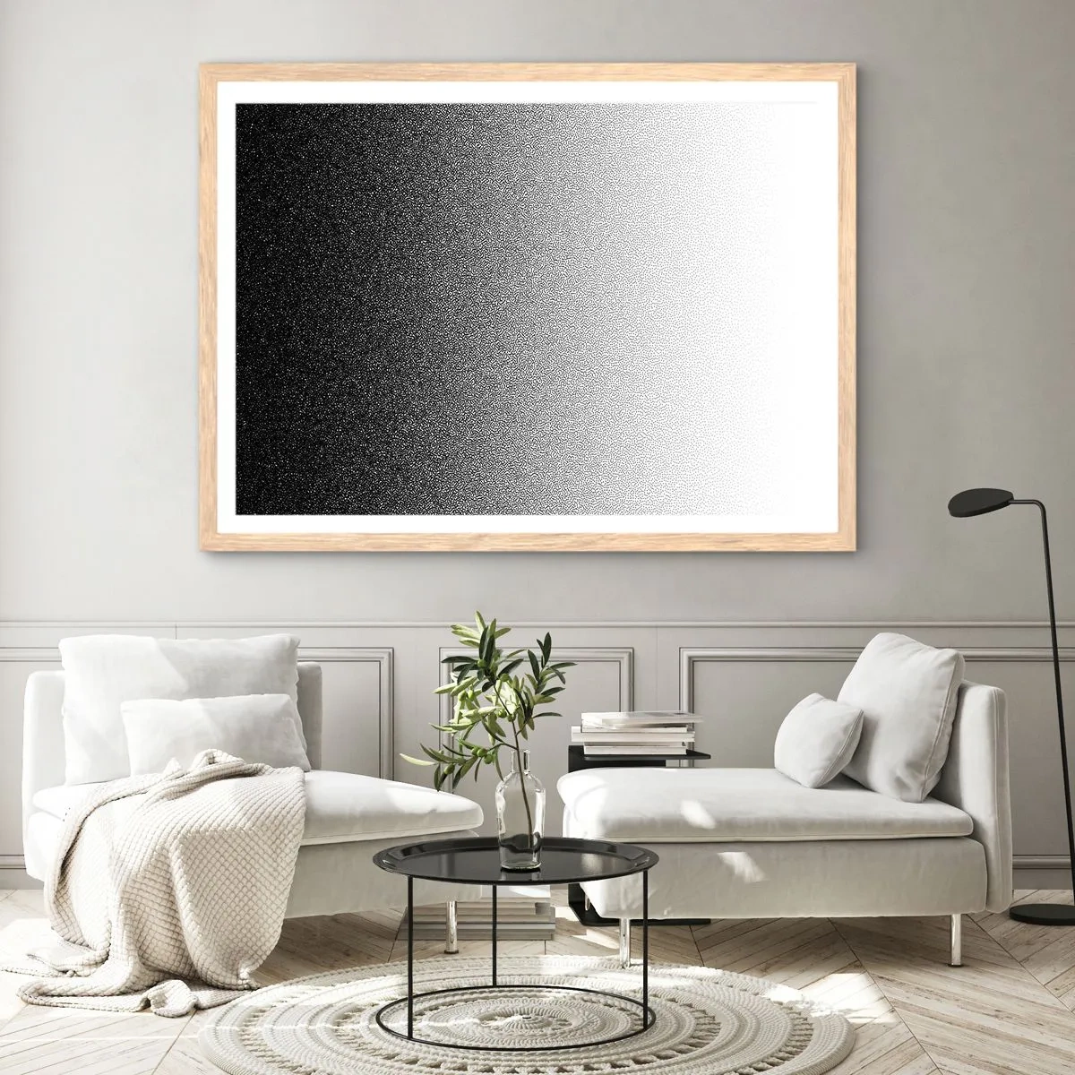 Pôster com moldura de carvalho claro - Em direção à luz - 70x50 cm