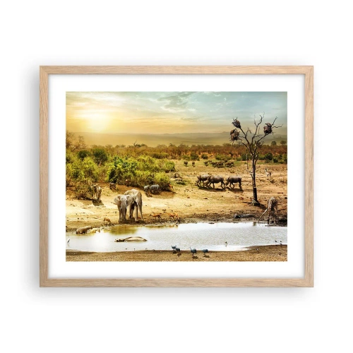 Pôster com moldura de carvalho claro - Um rio corria no Éden... - 50x40 cm