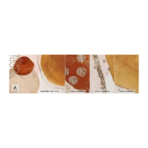 Amostra de papel de parede Premium Canvas - Redondeza e movimento - Abstração, Pedaço, Padrão Moderno - 100x30 cm