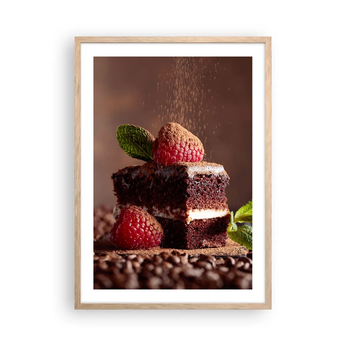 Pôster com moldura de carvalho claro - A vida é doce - 50x70 cm