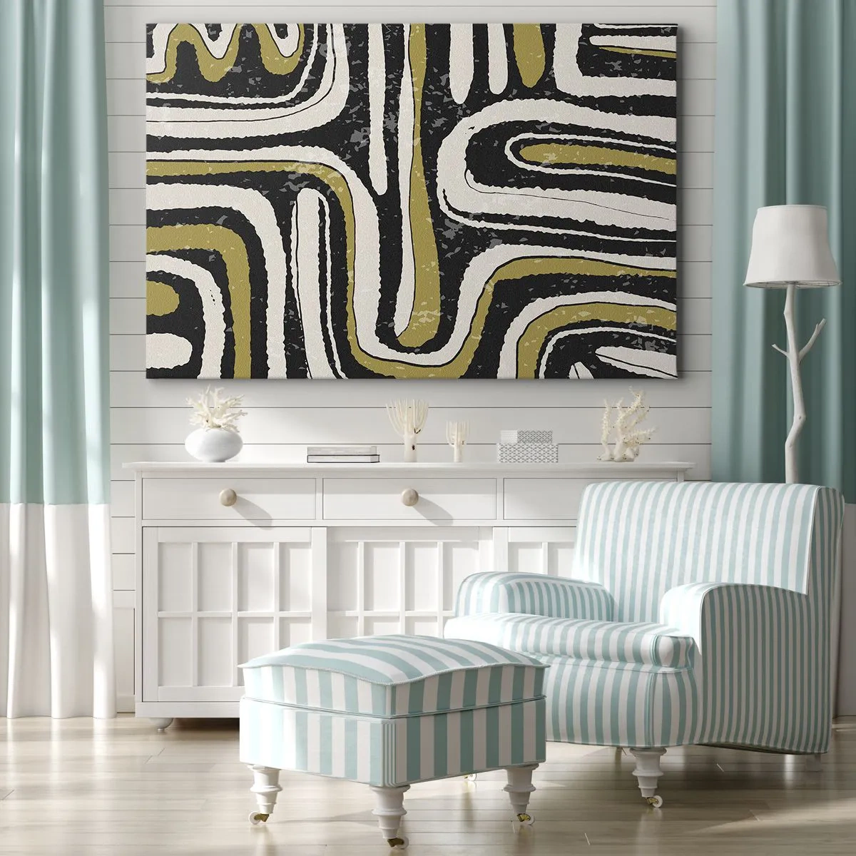 Quadro em tela - Composição: estradas e becos - 120x80 cm